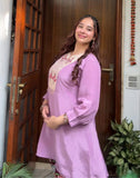 Lilac crepe silk suit