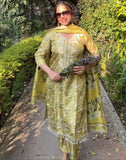 Lime green floral suit