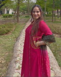 Cotton suit with pockets sequins and gota work , dual tone duppata