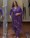 Purple cotton suit tie dye print