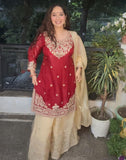 Festive red sharara