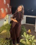 Velvet coffee brown kaftan